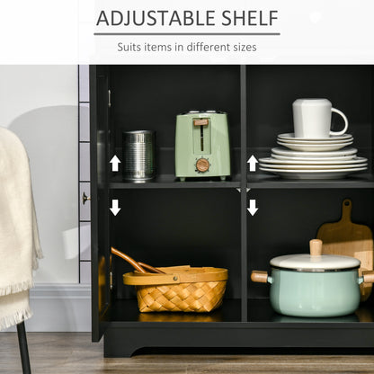 Totoro Black Sideboard With Natural Top 3 Doors 3 Drawers 3 Shelves