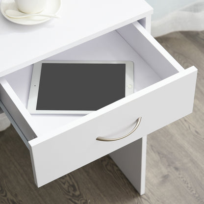 Haseva Wooden White Small Study Desk With Drawer And Storage Compartment