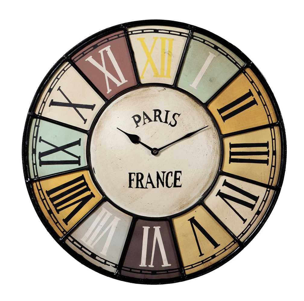 Inari Large Industrial Metal Wall Clock Colour Numbers