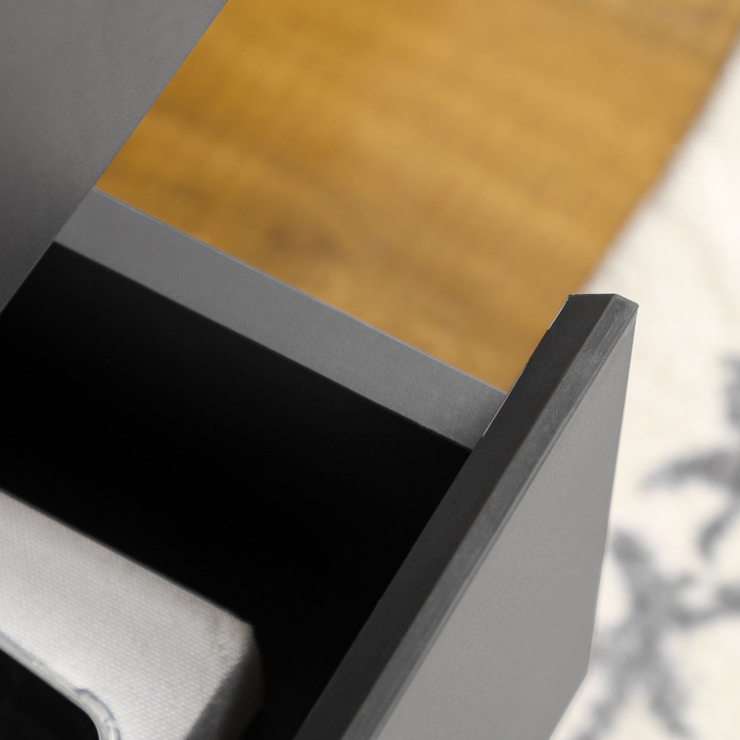 Sola Vela Dark Grey Sideboard Double Doors 3 Drawers And Shelves