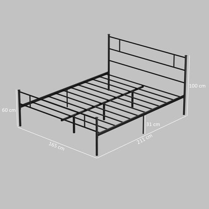 Faso 5FT King Size Metal Bed Frame with Headboard and Footboard