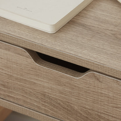 Tacoso Set of 2 Natural Wood Chevron Floating Nightstands With Drawer Wall Mounted