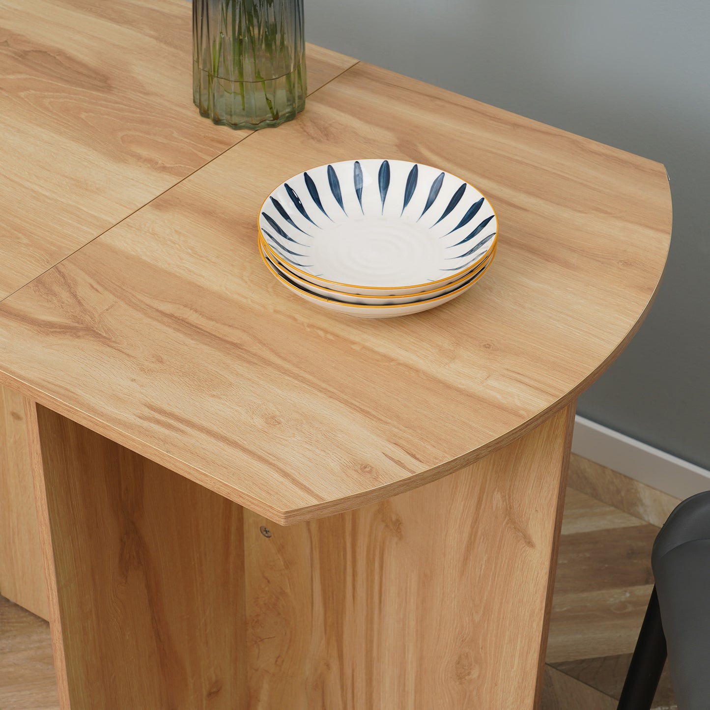 Mosusa Wooden Wood Effect Drop Leaf Dining Table For 4