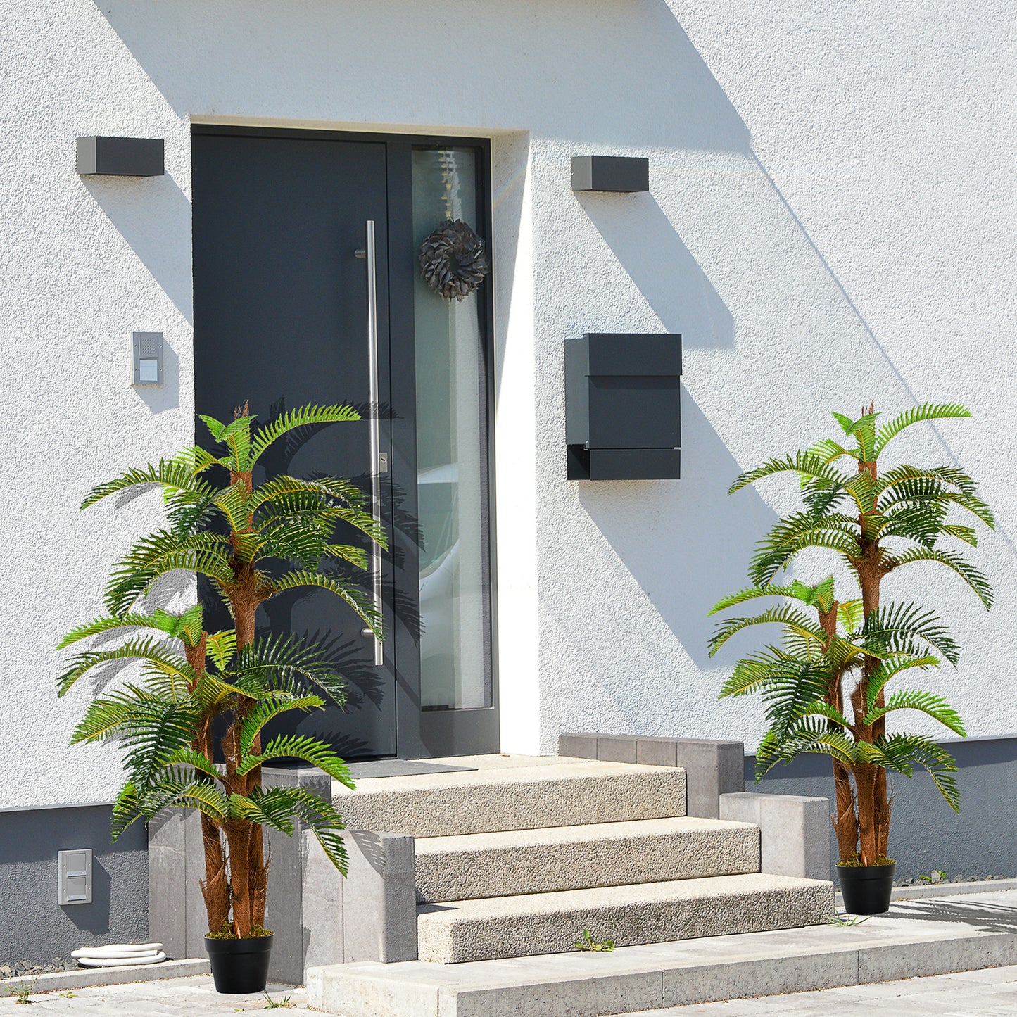 Vira Nole Set Of 2 Artificial Tropical Fern Style Plants In Pots H8 150cm