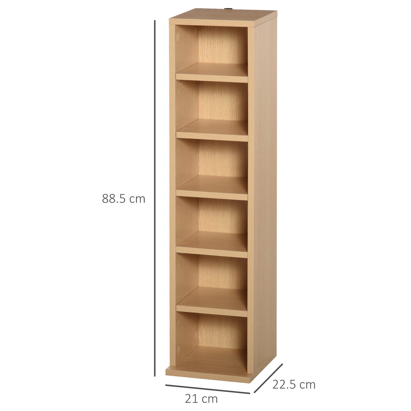 Vave Wood Natural Finish Set Of 2 CD And Blu Ray Media Storage Towers With Adjustable Shelves