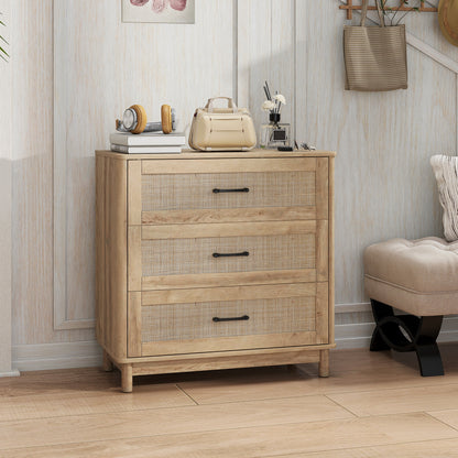 Zima Wood Oak Finish 3 Drawer Storage Chest 76 cm Wide