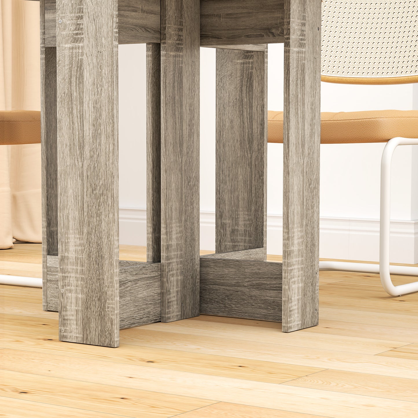 Tase Wooden Grey Folding Drop Leaf Dining Table For Compact Spaces