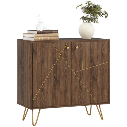 Fafi Napa Brown Sideboard With Gold Line Detail Hairpin Legs