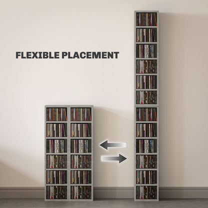 Tato Sefi Wood Cement Grey Set Of 2 CD Storage Units With 102 Disc Capacity