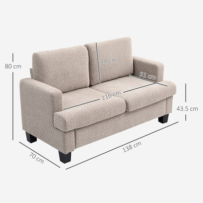 Bana Cream Chenille 2 Seater Sofa With Soft Texture
