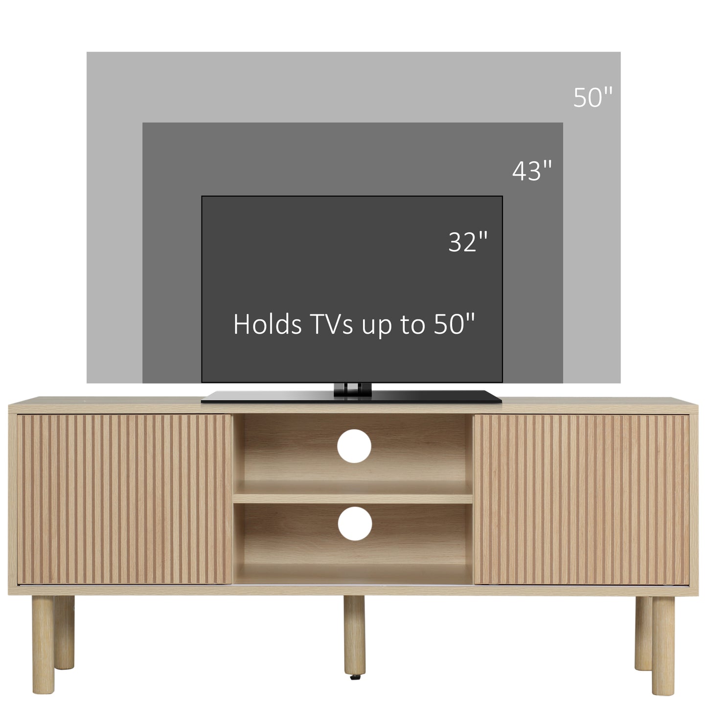 Rodo Wooden Oak Effect TV Storage Unit With Sliding Door Design