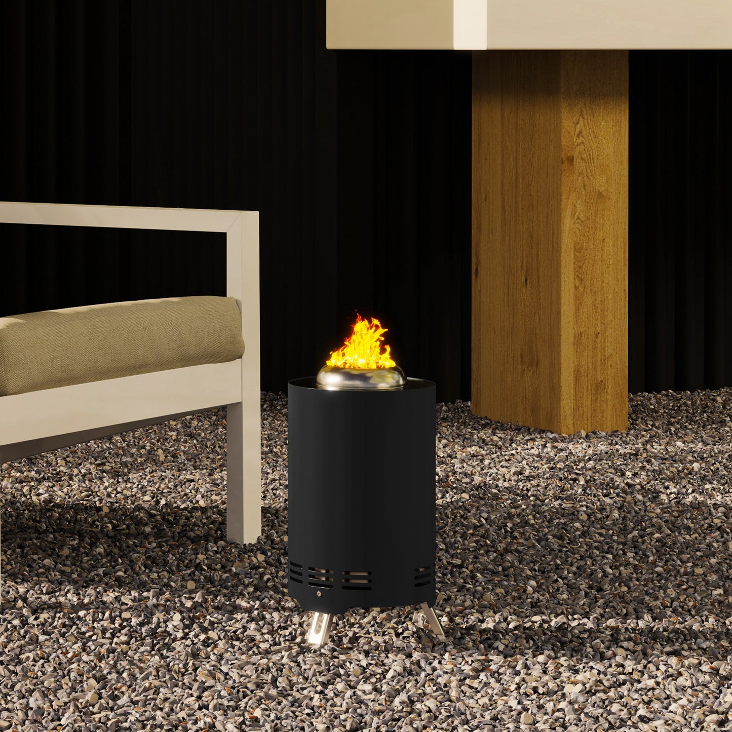 Balatti Small Stainless Steel Black Tabletop Smokeless Fire Pit