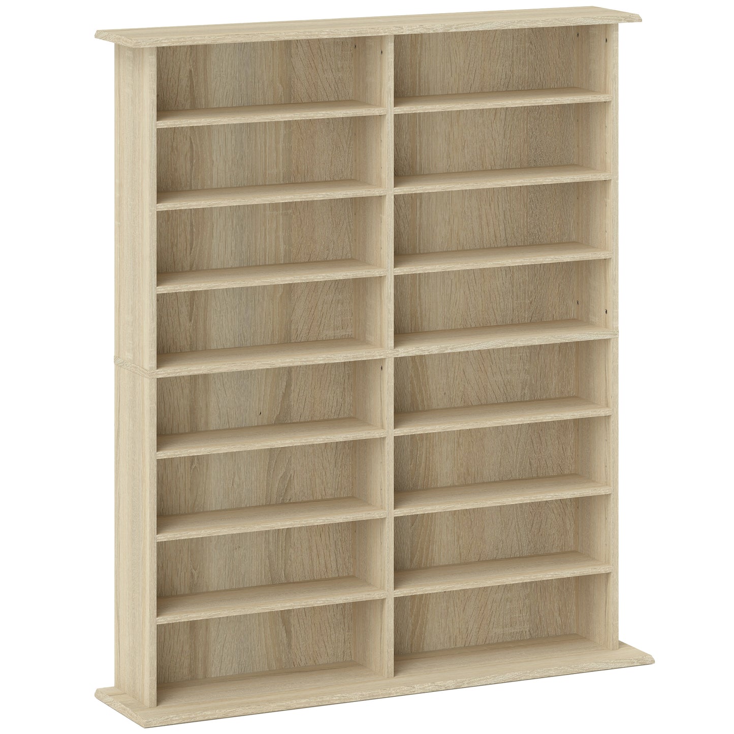 Sasa Wood Natural Finish 6teen Compartment Media Storage Shelf