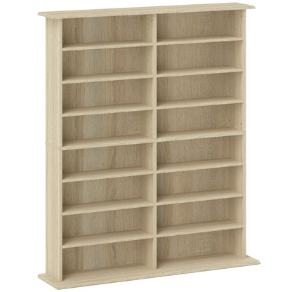 Sasa Wood Natural Finish 6teen Compartment Media Storage Shelf