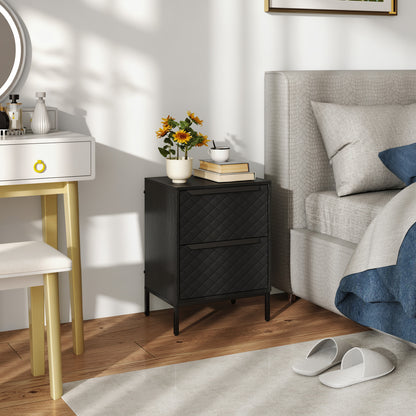 Nomiba Metal Black 2 Fabric Drawer Storage Dresser
