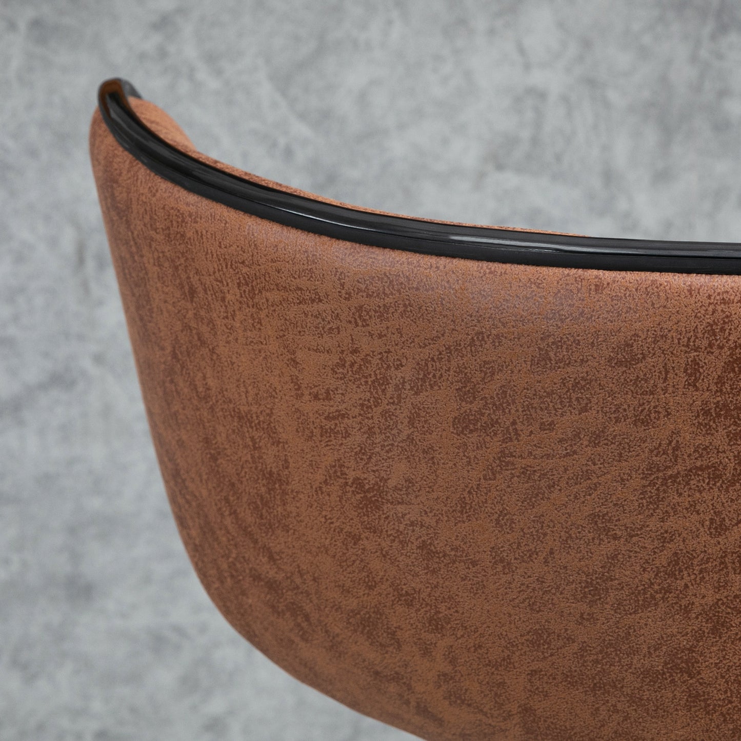 Bama Microfiber Brown Adjustable Swivel Bar Stools Set Of 2 With Armless Design