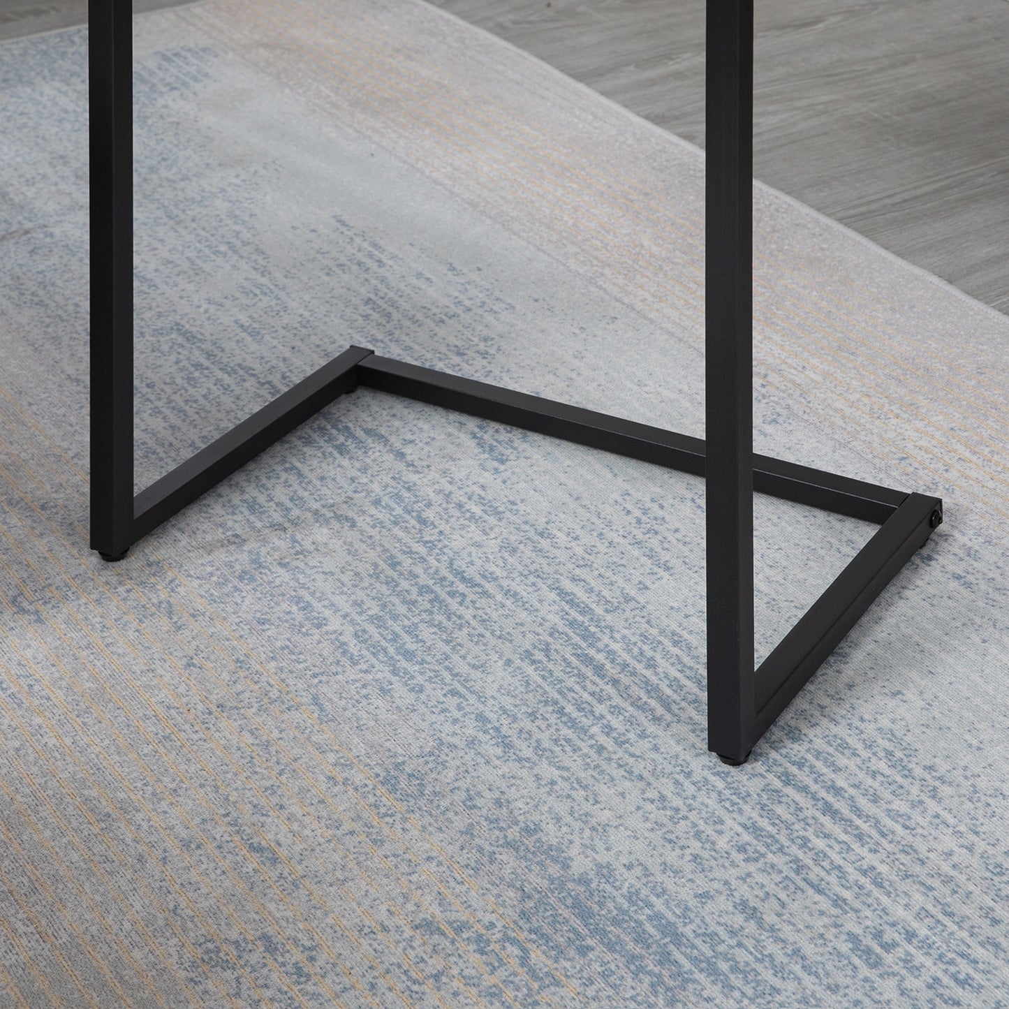 Supa Metal Rustic Brown Set Of 3 Nesting C ShaFauxd Side Tables With Steel Frame