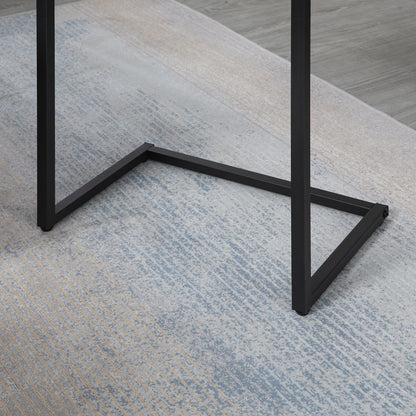 Supa Metal Rustic Brown Set Of 3 Nesting C ShaFauxd Side Tables With Steel Frame