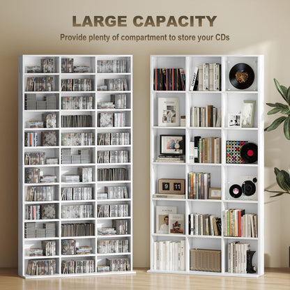 Somole Tano Wooden Marble Effect Adjustable CD Storage Cabinet 102 x 195 cm