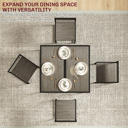 Zikeba Wooden Grey Wood Effect Compact Dining Table And Chair Set