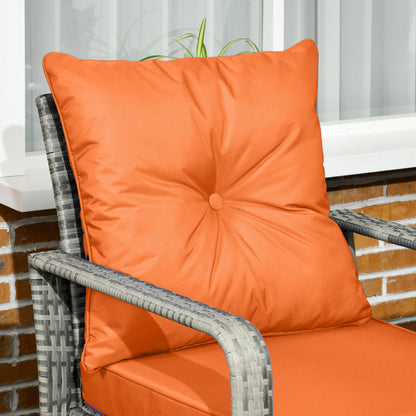 Nola Nora Gey Rattan 3 Piece Bistro Set With Storage Coffee Table And Orange Cushions