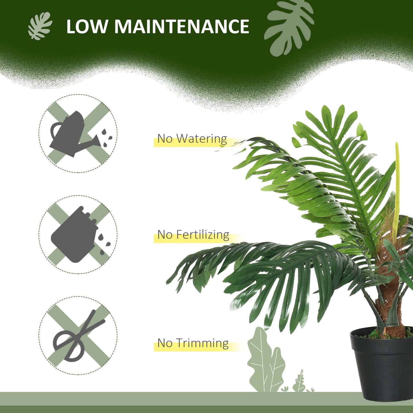 Keli Pair Of Artificial Palm Style Decorative Trees In Nursery Pots H8 60cm