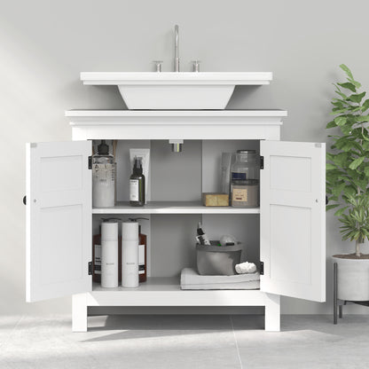 Maelna Compact Bathroom Storage Cabinet With U Cut Out White 15x20cm