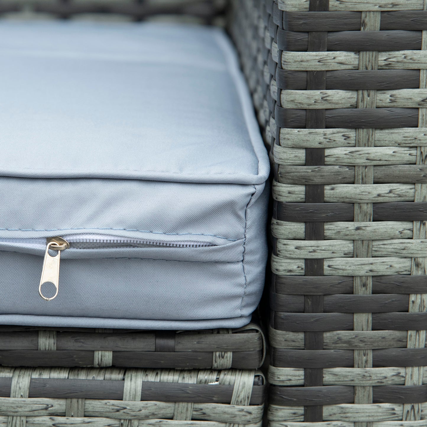 Kabaco Faux Rattan Grey 4 Piece Outdoor Sofa Set With Cushions