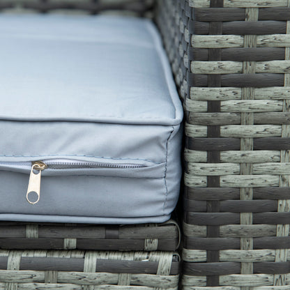 Kabaco Faux Rattan Grey 4 Piece Outdoor Sofa Set With Cushions