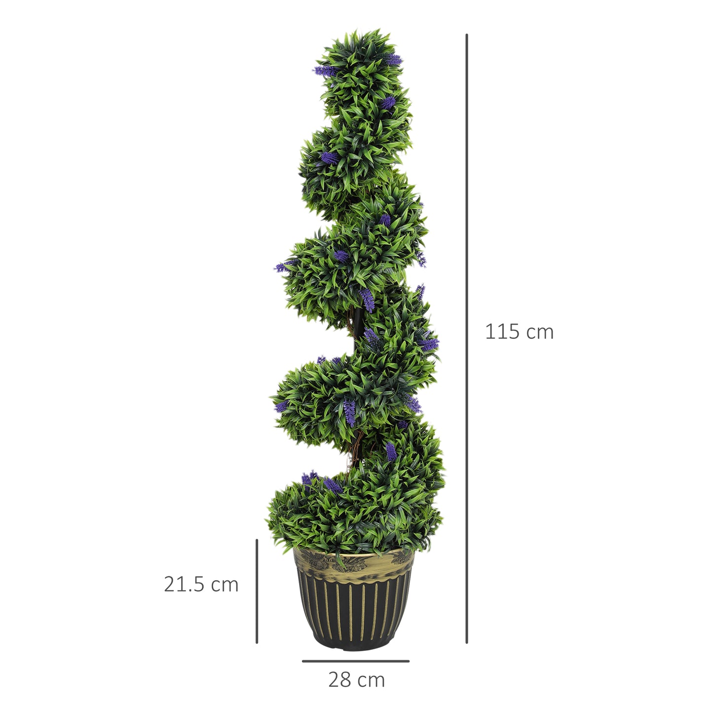 Ribara Set Of 2 Artificial Lavender Style Trees H8 115cm