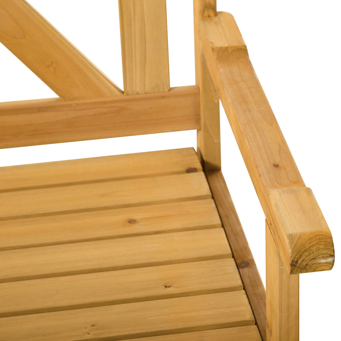 Letore Wood Natural 2 Seater Outdoor Garden Storage Bench Slatted Frame