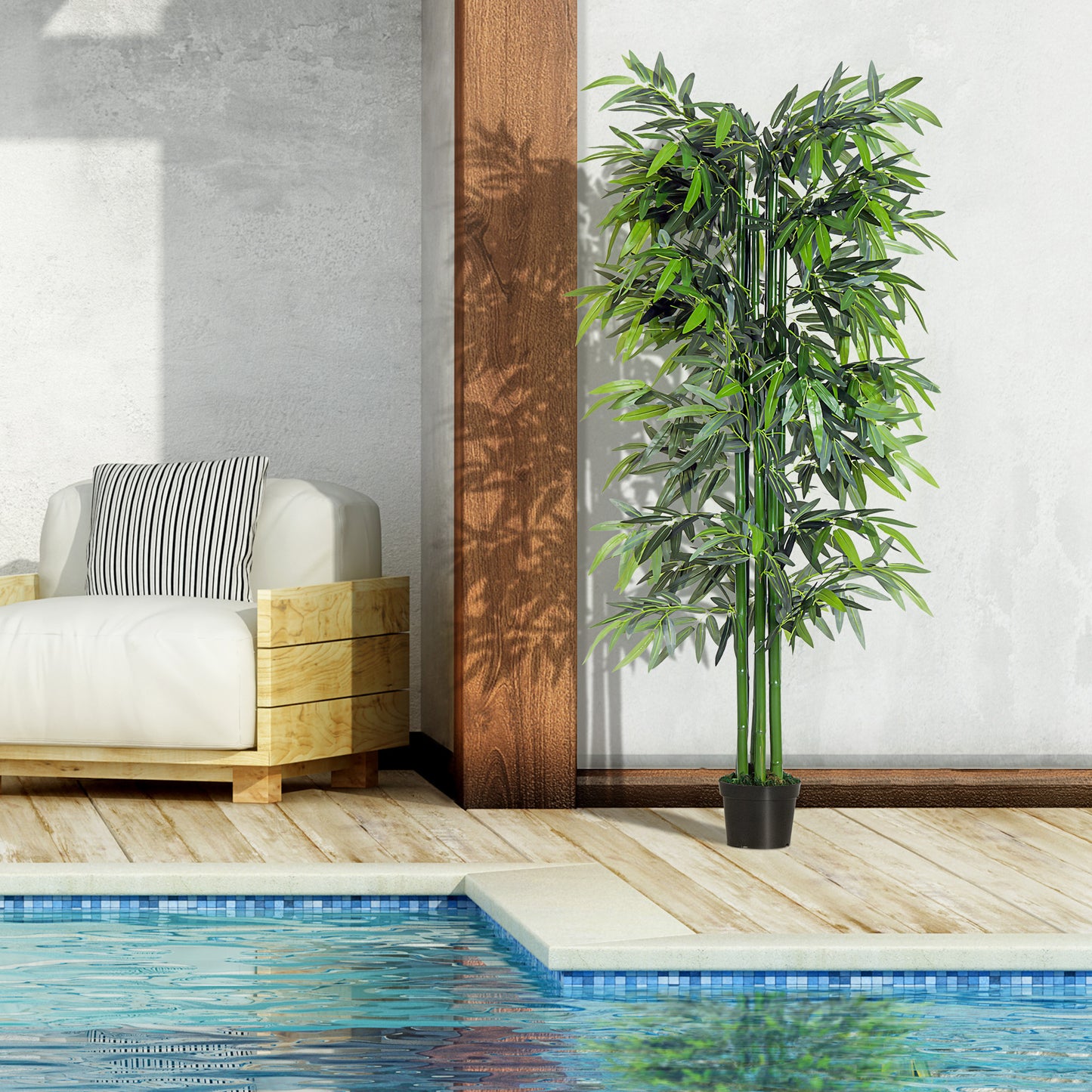 Marifa Artificial Bamboo Style Tree In Pot For Interior Planters And Office Spaces