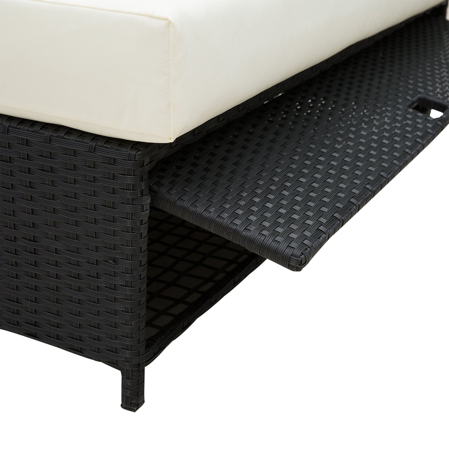 Tana Rattan Black 2 Seater Sofa Chair Bed