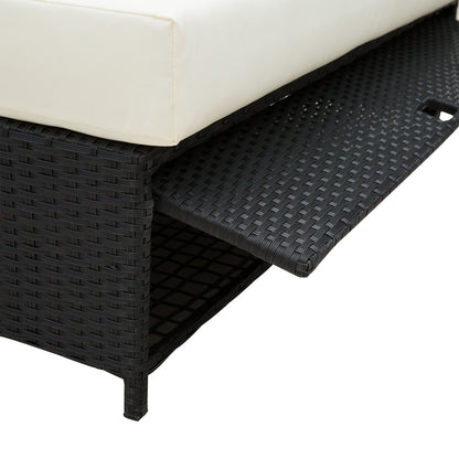 Tana Rattan Black 2 Seater Sofa Chair Bed