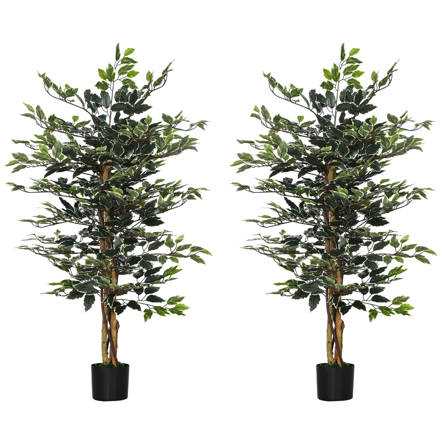 Diraco Set Of 2 Artificial Ficus Style Trees For Indoor Decorative Use