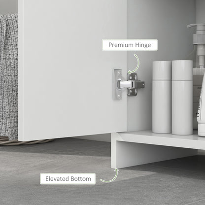 Suzise Slim Freestanding Bathroom Storage Cabinet With OFauxn Compartment For Small Spaces White