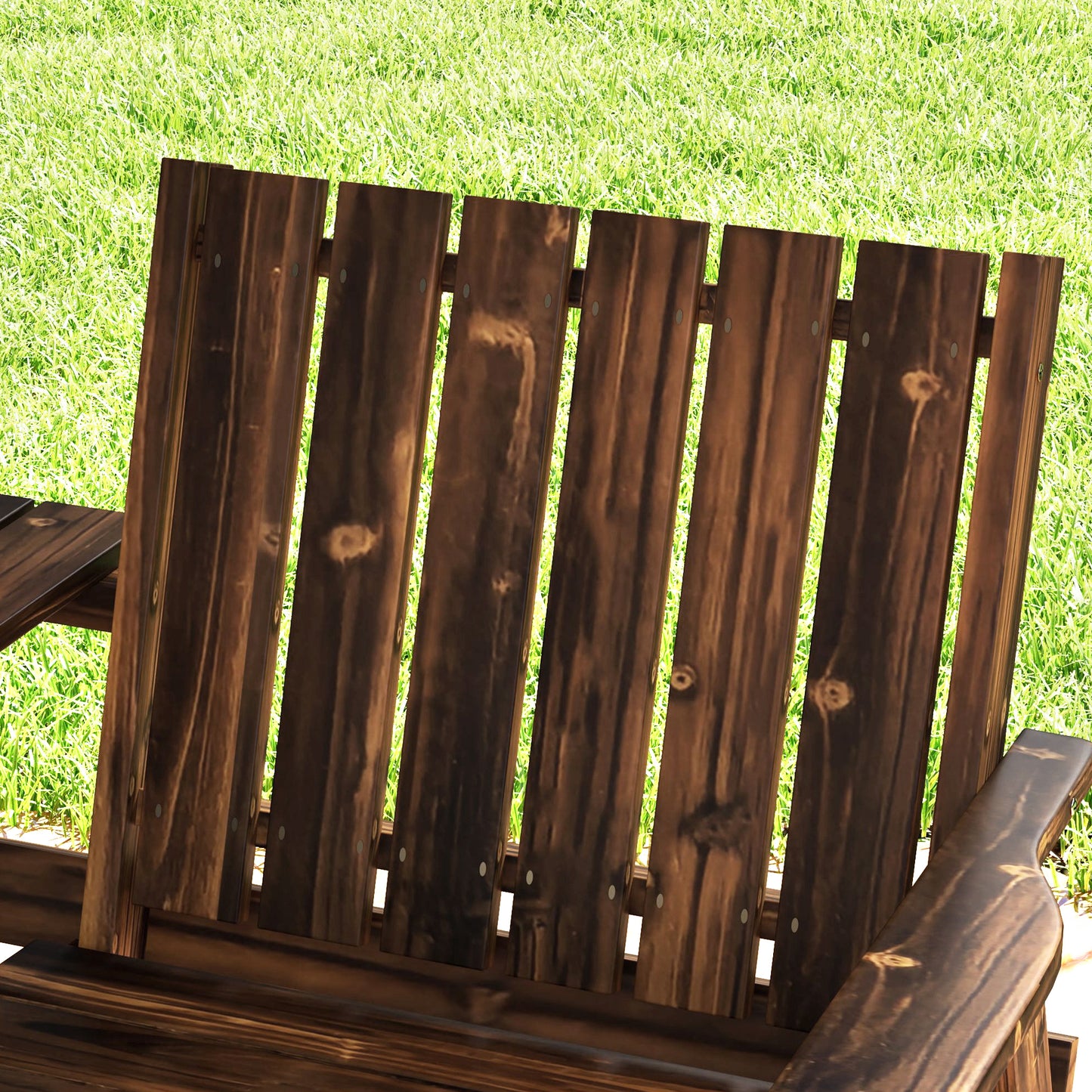 Suvale Dark Wood 2 Seater Garden Bench With Table And Parasol Hole