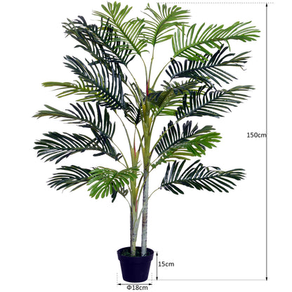 Miveno Set Of 2 Dark Green Artificial Double Ball Topiary Trees In Matching Pots For Interior Spaces