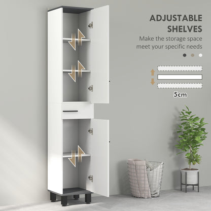 Mael Extra Tall Slim Bathroom Storage Cabinet In White 190cm