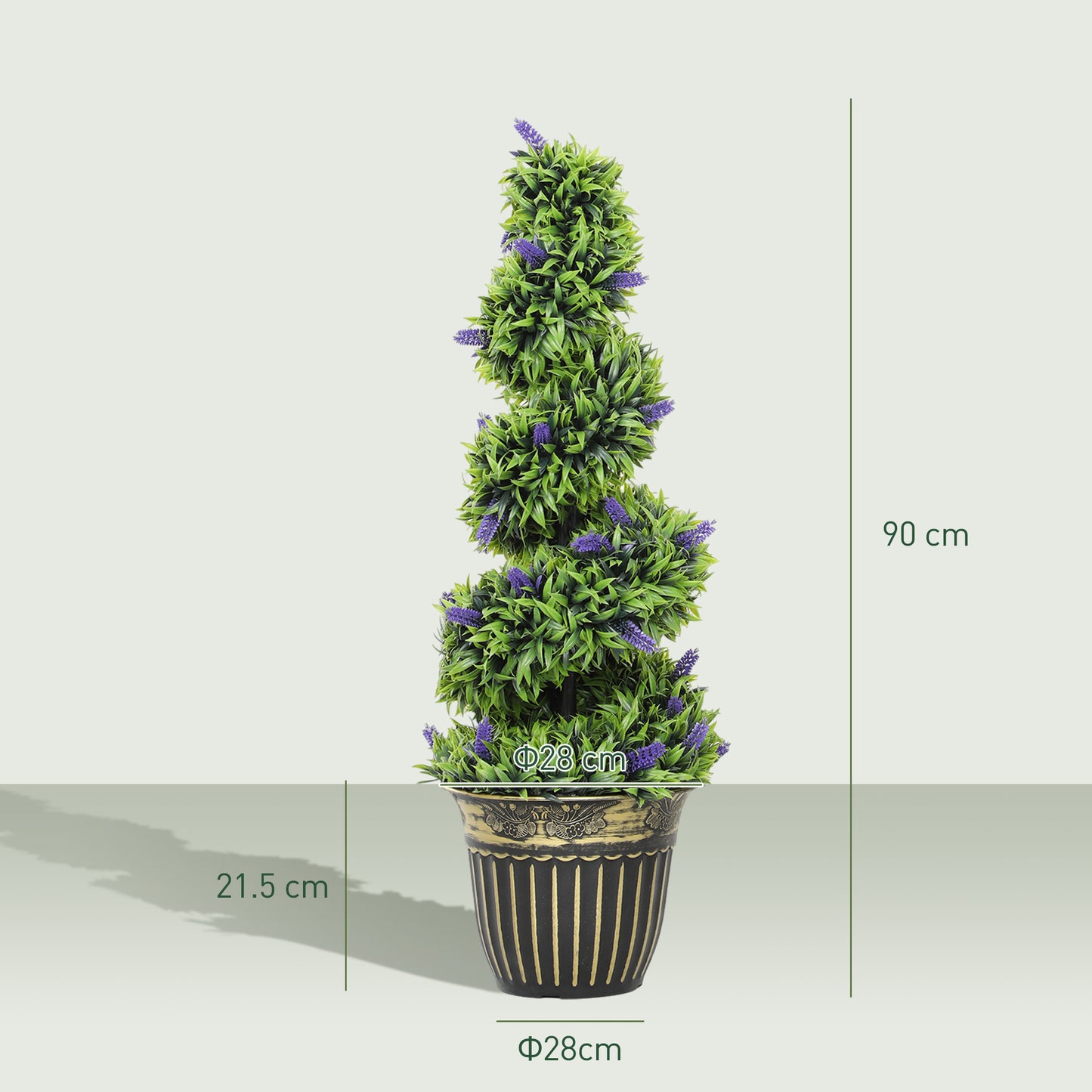 Vadi Set Of 2 Artificial Lavender Style Trees H8 90cm