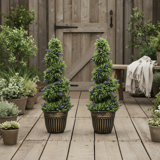 Ribara Set Of 2 Artificial Lavender Style Trees 115cm