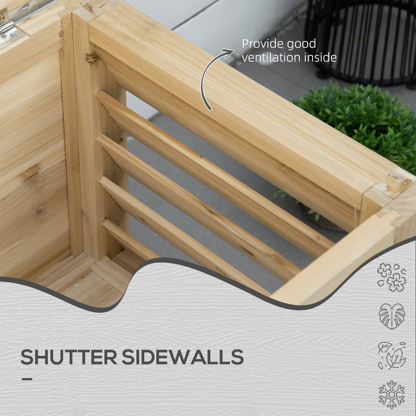 Keno Fava Panelled Wood And Metal Outdoor Storage Box 155 Litre
