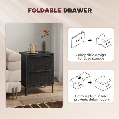 Nomiba Metal Black 2 Fabric Drawer Storage Dresser